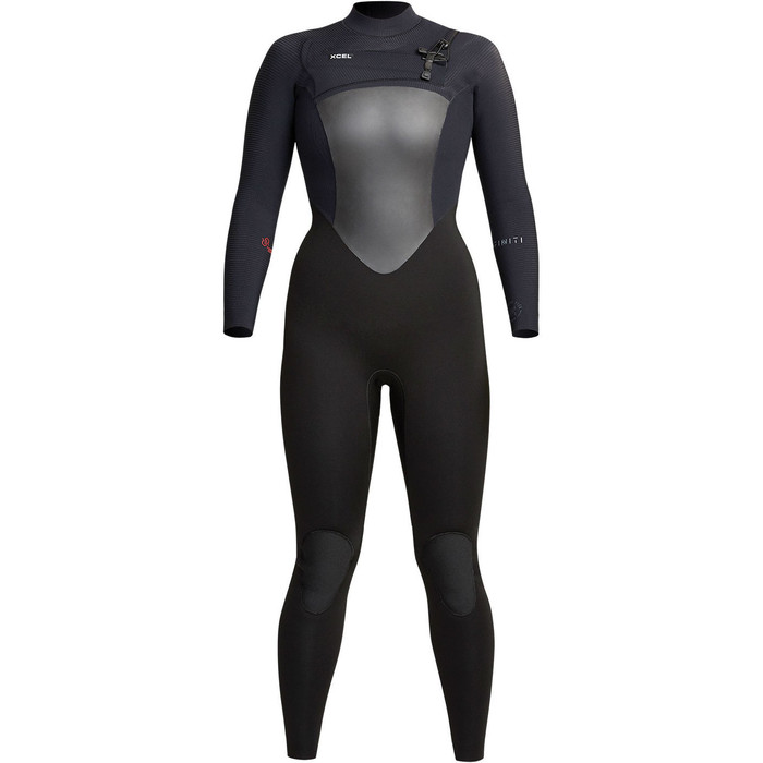 2023 Xcel Womens Infiniti 4/3mm Chest Zip Wetsuit WR433Z20 Black Wetsuits Wetsuit Outlet